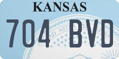 KS license plate 704BVD
