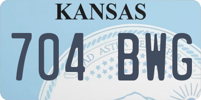 KS license plate 704BWG