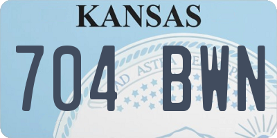 KS license plate 704BWN