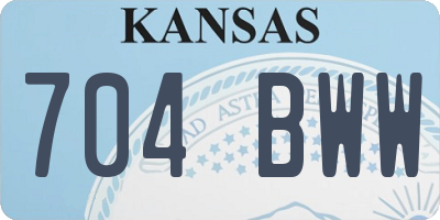 KS license plate 704BWW