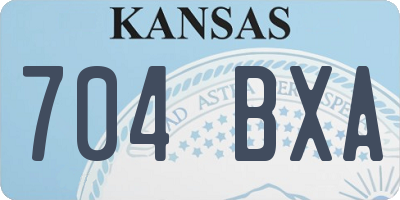 KS license plate 704BXA