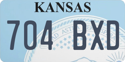 KS license plate 704BXD