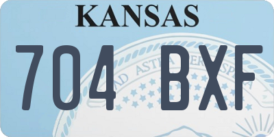 KS license plate 704BXF