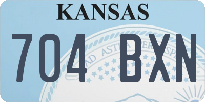 KS license plate 704BXN
