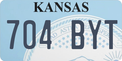 KS license plate 704BYT