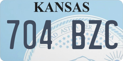 KS license plate 704BZC