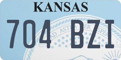 KS license plate 704BZI
