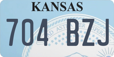 KS license plate 704BZJ