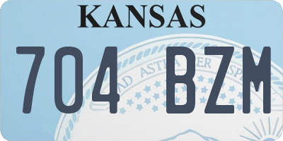 KS license plate 704BZM