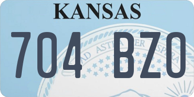 KS license plate 704BZO