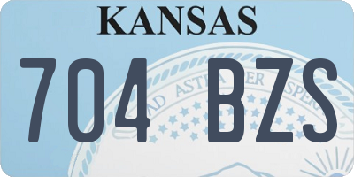 KS license plate 704BZS