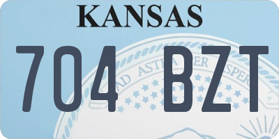 KS license plate 704BZT