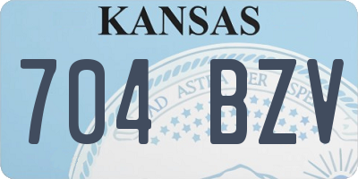 KS license plate 704BZV