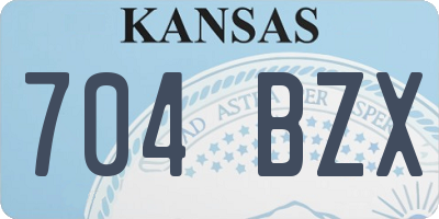 KS license plate 704BZX