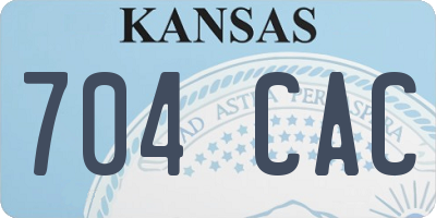 KS license plate 704CAC