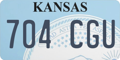 KS license plate 704CGU