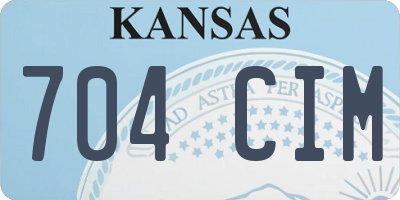 KS license plate 704CIM