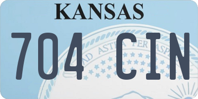 KS license plate 704CIN