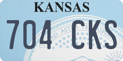 KS license plate 704CKS
