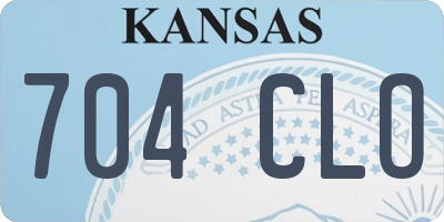 KS license plate 704CLO