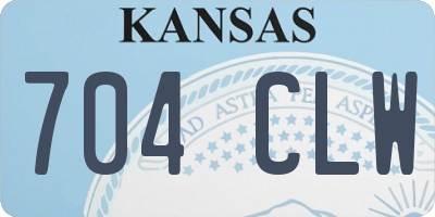 KS license plate 704CLW