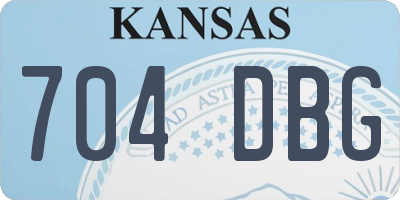 KS license plate 704DBG