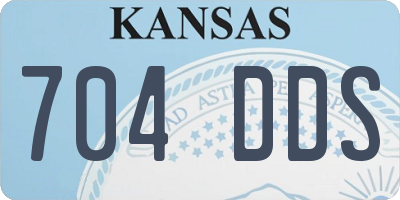 KS license plate 704DDS