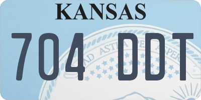 KS license plate 704DDT