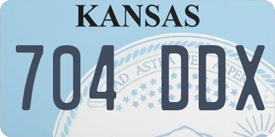 KS license plate 704DDX