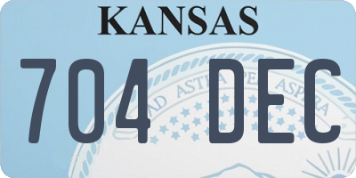 KS license plate 704DEC