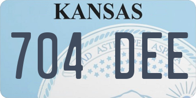 KS license plate 704DEE