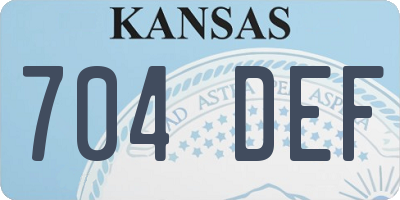 KS license plate 704DEF