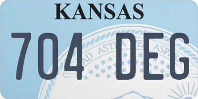 KS license plate 704DEG