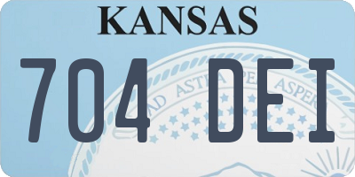 KS license plate 704DEI
