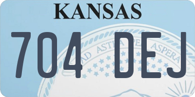 KS license plate 704DEJ