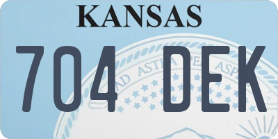 KS license plate 704DEK