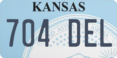 KS license plate 704DEL