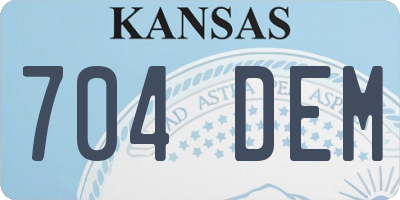KS license plate 704DEM