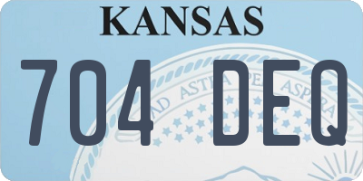 KS license plate 704DEQ