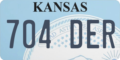 KS license plate 704DER