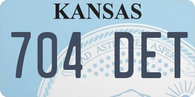 KS license plate 704DET
