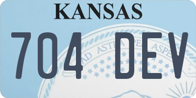 KS license plate 704DEV