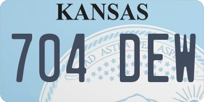 KS license plate 704DEW