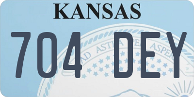 KS license plate 704DEY