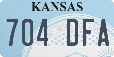 KS license plate 704DFA