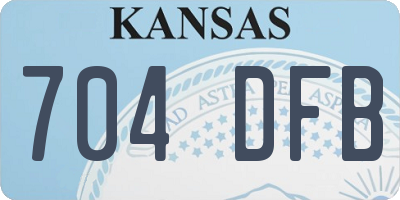 KS license plate 704DFB