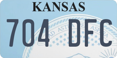 KS license plate 704DFC