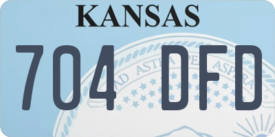 KS license plate 704DFD