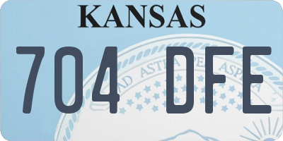 KS license plate 704DFE