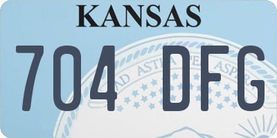 KS license plate 704DFG